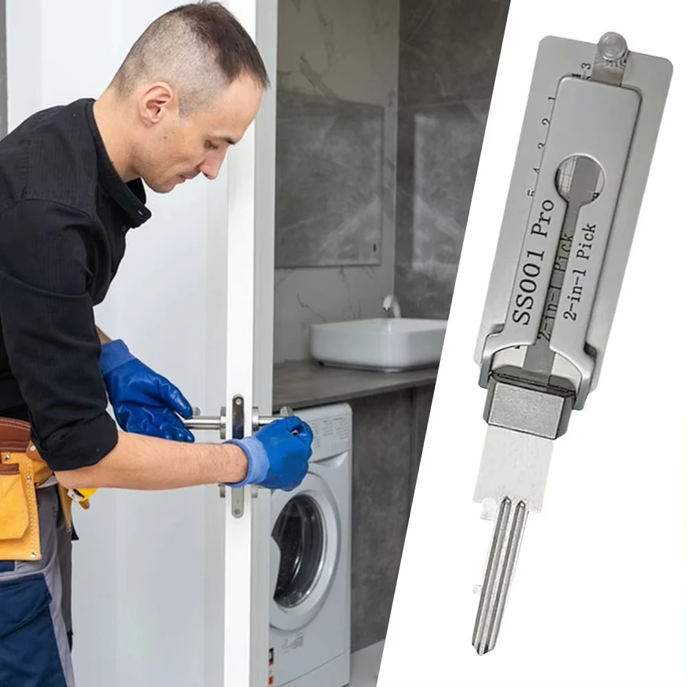 Versatile 2-in-1 Stainless Steel Tool for Locksmiths