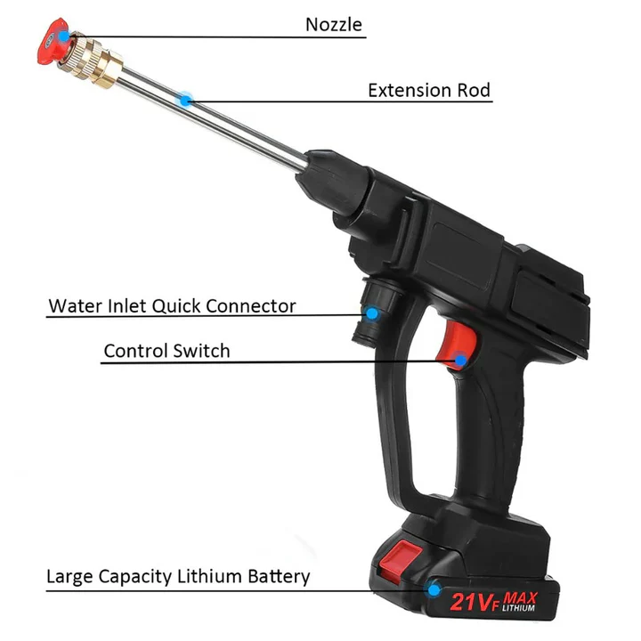 Cordless pressure washer with two batteries for effortless cleaning