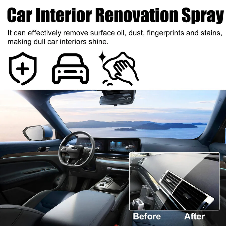Set of 3 high-quality interior cleaners for your vehicle