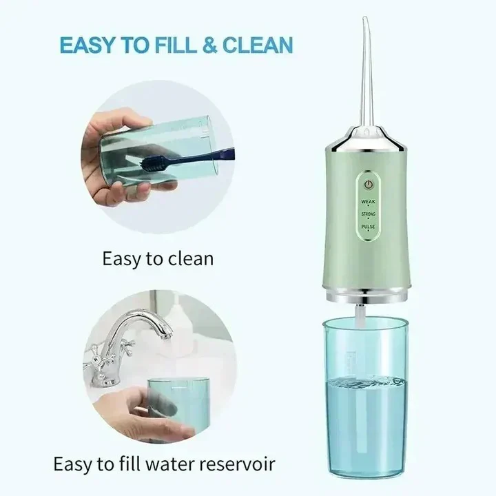 Cordless Water Flosser with Replaceable Nozzles for Oral Care