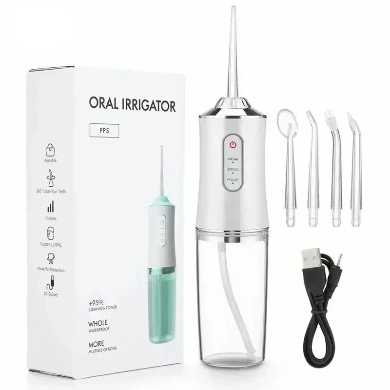 Cordless Water Flosser with Replaceable Nozzles for Oral Care