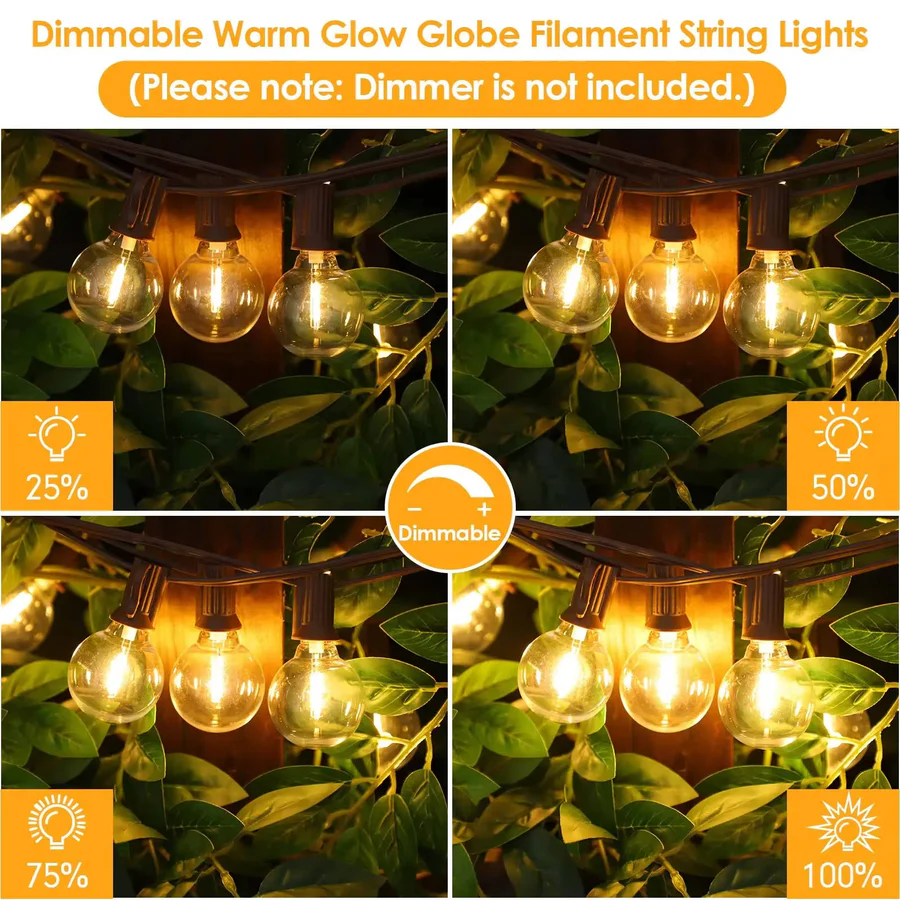 Wetterfeste LED Lichterkette für Garten und Terrasse