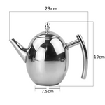 Elegante Teekanne aus Edelstahl mit integriertem Filter