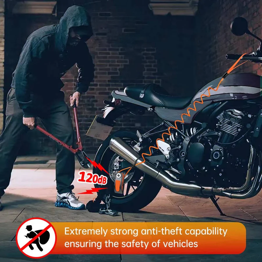 Diebstahlsichere Motorradbremsenalarm mit 120dB Sirene