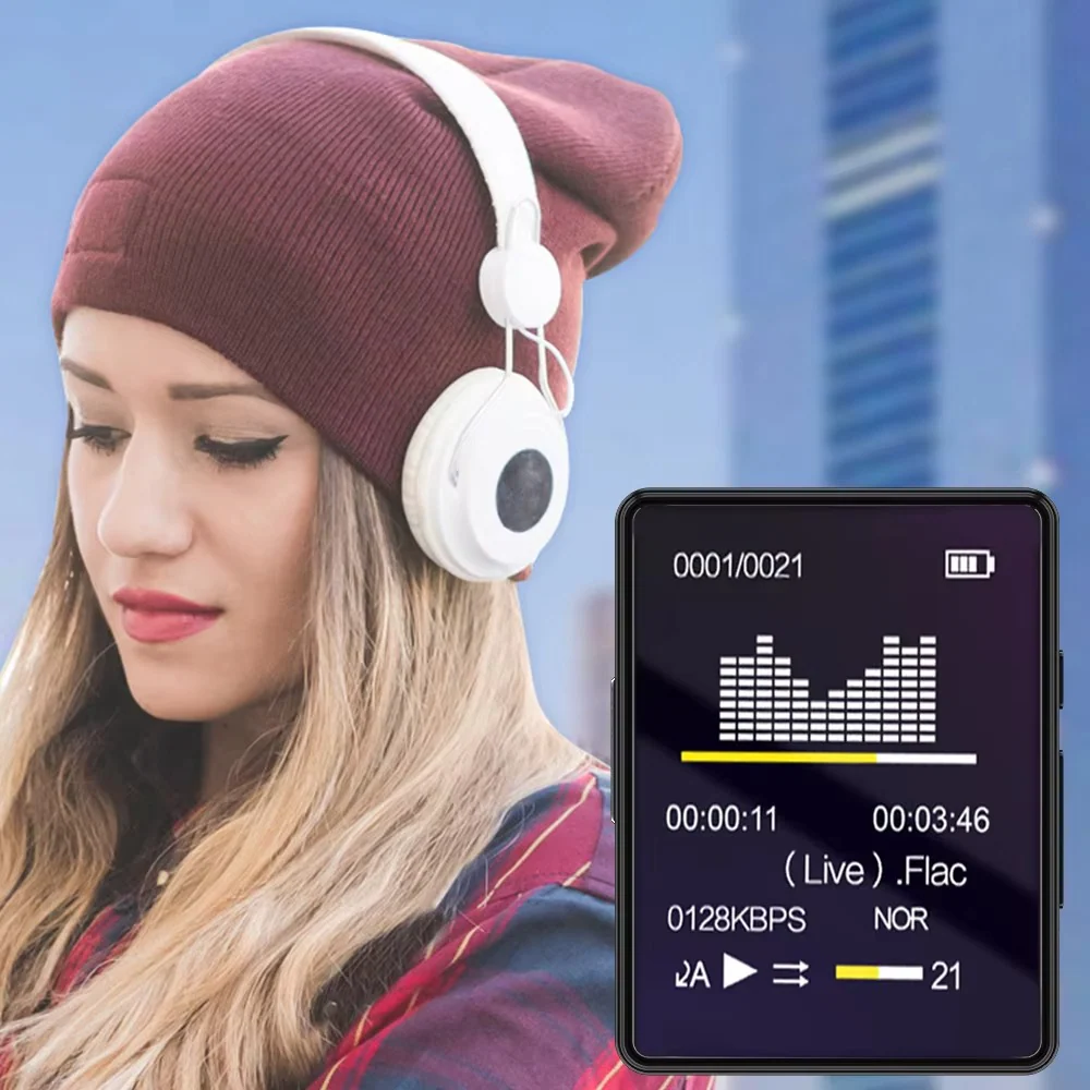 Kompakter Bluetooth MP3 Musikspieler mit Stereo-Audio und Video