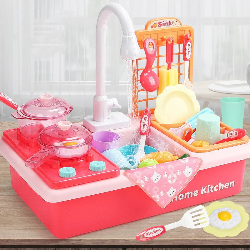 Play Kitchen with Faucet and Cooking Utensils – Interactive Toy