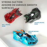 Remote-controlled car with laser beam for wall contact