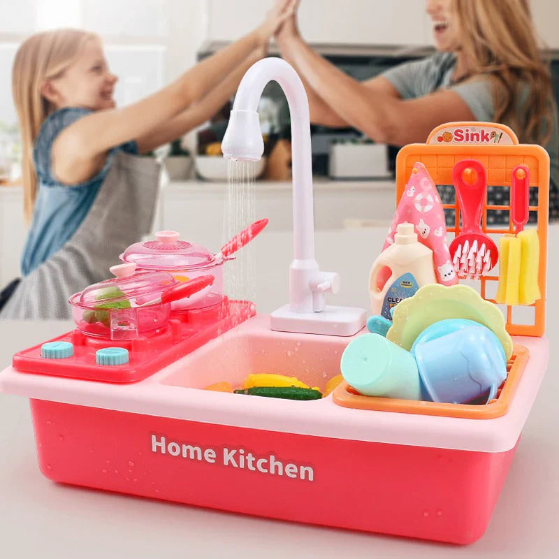 Play Kitchen with Faucet and Cooking Utensils – Interactive Toy