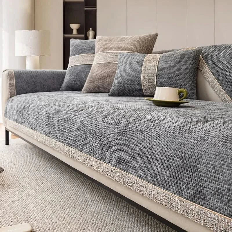 Elegante Sofaabdeckung aus hochwertigem Leinen für optimalen Schutz