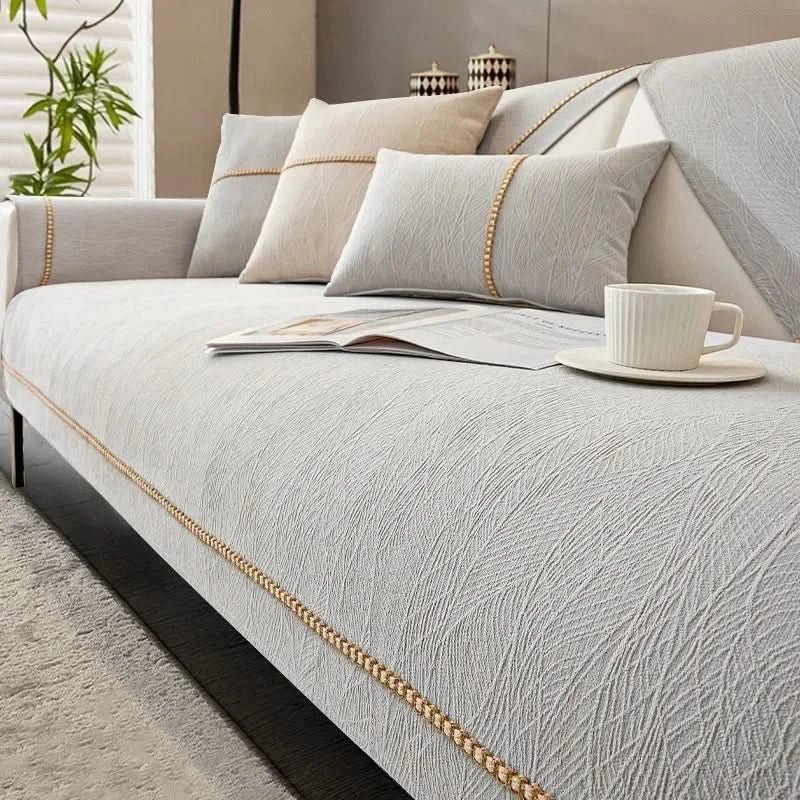 Elegante Sofaabdeckung aus hochwertigem Leinen für optimalen Schutz