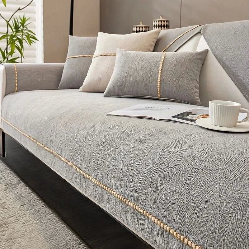Elegante Sofaabdeckung aus hochwertigem Leinen für optimalen Schutz