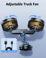 Kraftvoller Kabelloser Fahrzeugventilator mit 4000 mAh Akku