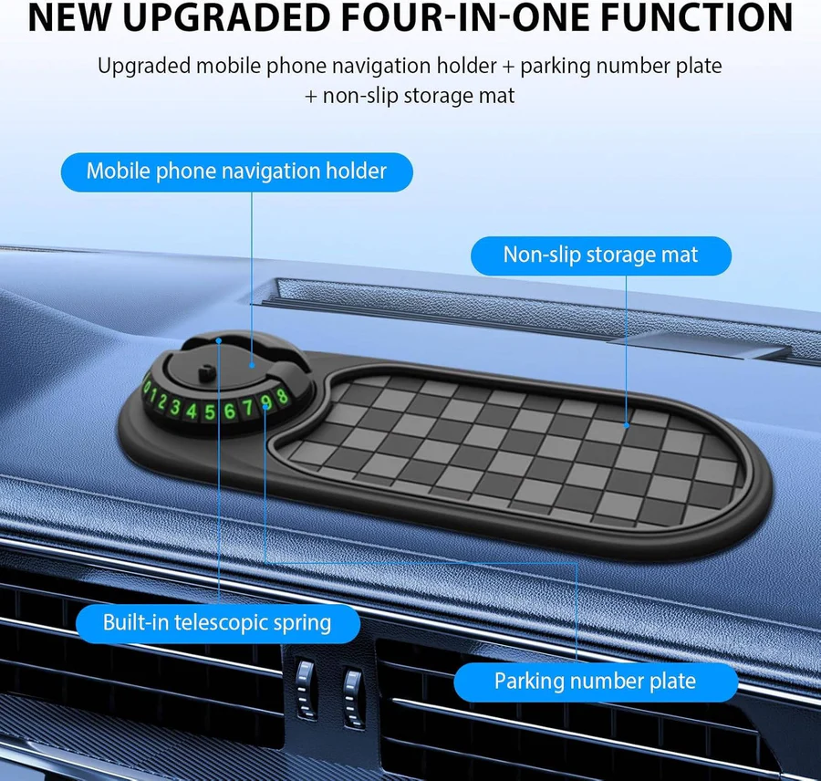 Versatile Car Phone Holder with Non-Slip Base