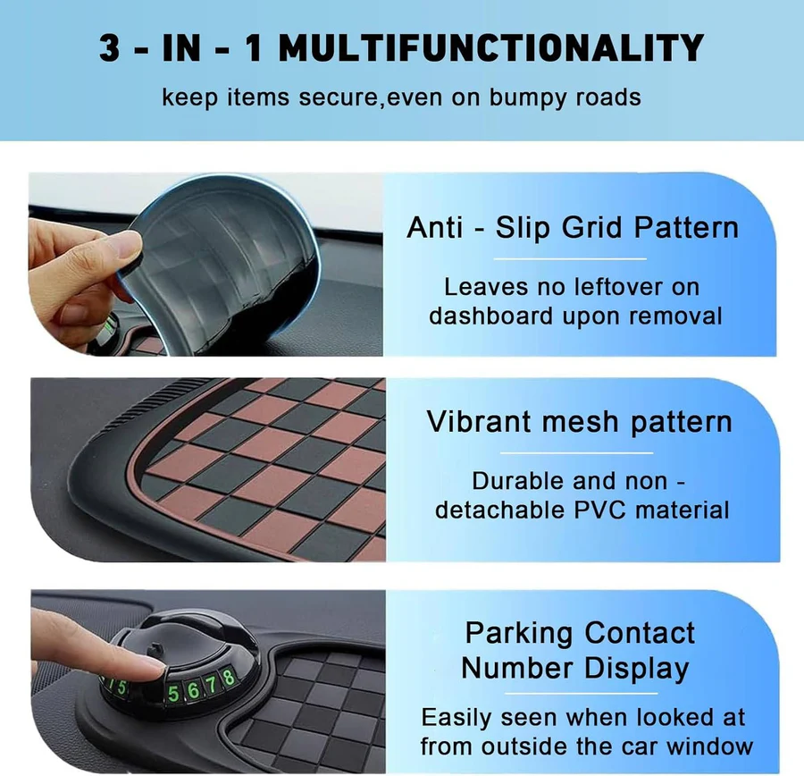 Versatile Car Phone Holder with Non-Slip Base