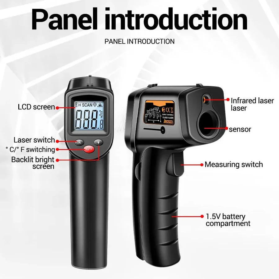 Kontaktfreies Infrarot-Laserthermometer für präzise Messungen