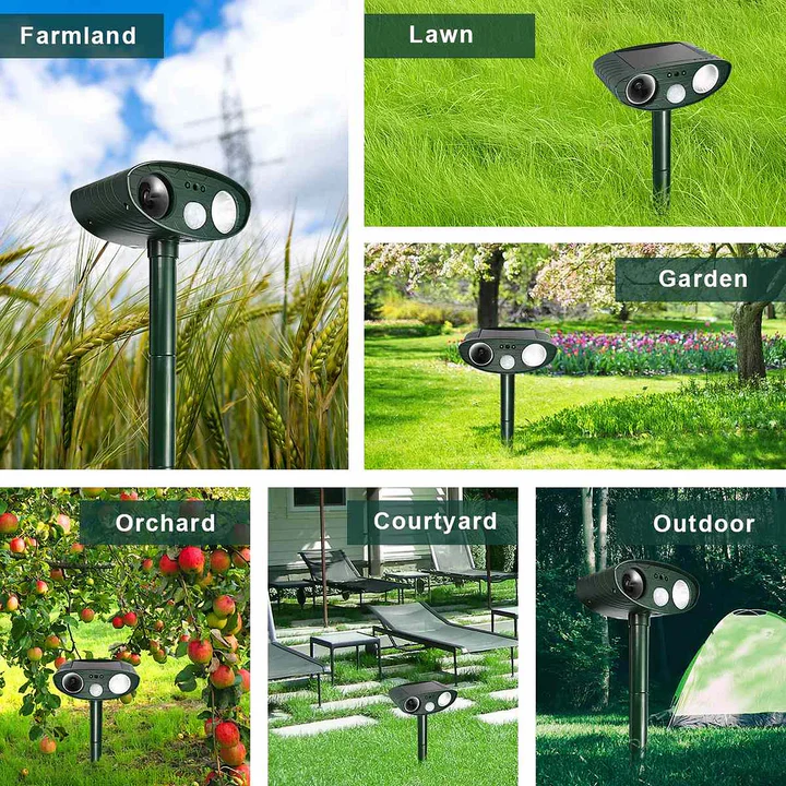 Solarbetriebener Ultraschall-Hirschvertreiber, 4er-Pack