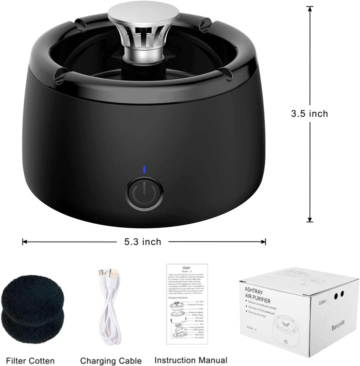 Electric smokeless ashtray