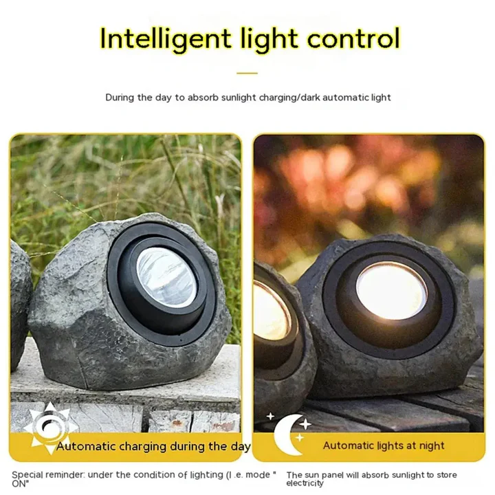 Cobblestone lighting for gardens and outdoor areas