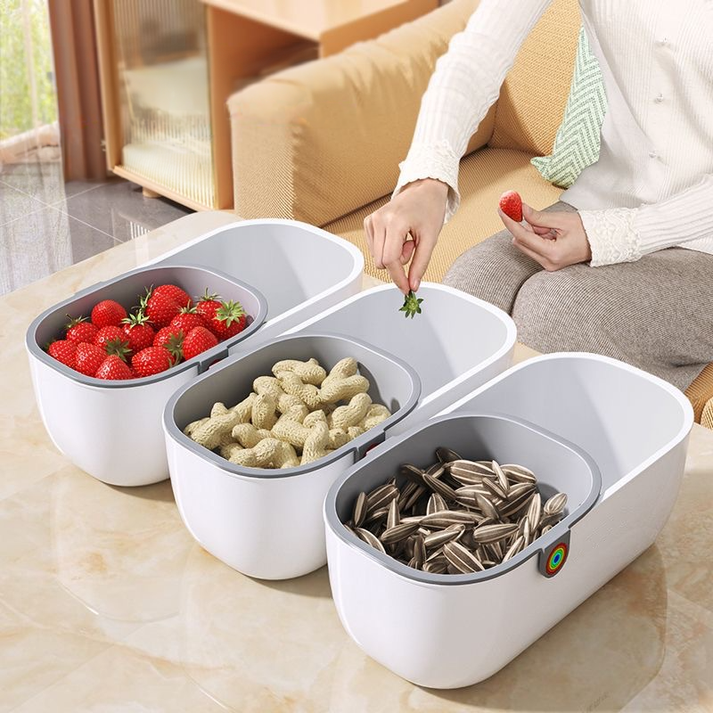 SnackNest: Stylish Snack Bowl with Waste Compartment