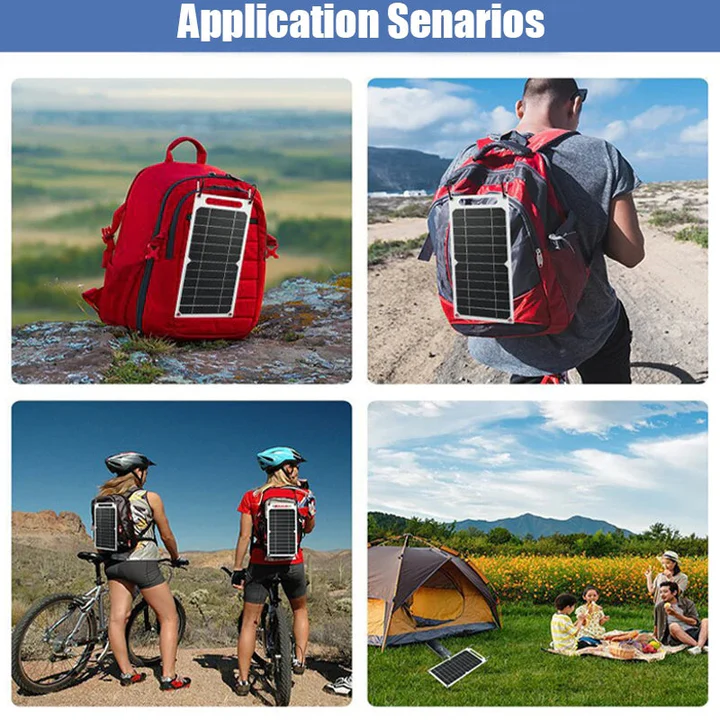 Portable USB Rechargeable Battery with Waterproof Solar Panel