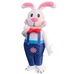Inflatable Easter Bunny Costume with LED lighting and battery-powered fan, 1.80 m tall