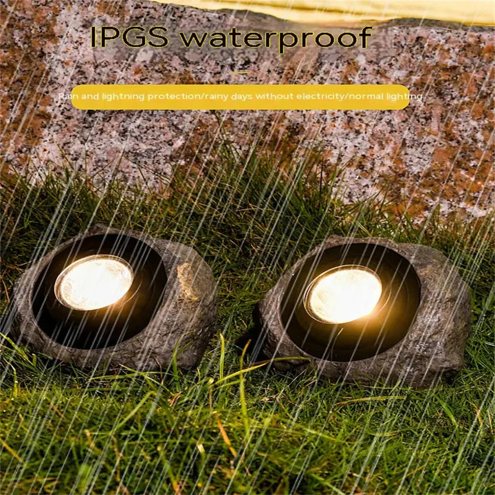 Cobblestone lighting for gardens and outdoor areas