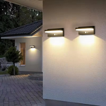 Solar-powered LED Wall Light with Sensor - Weatherproof Outdoor Lighting for Garden and Patio