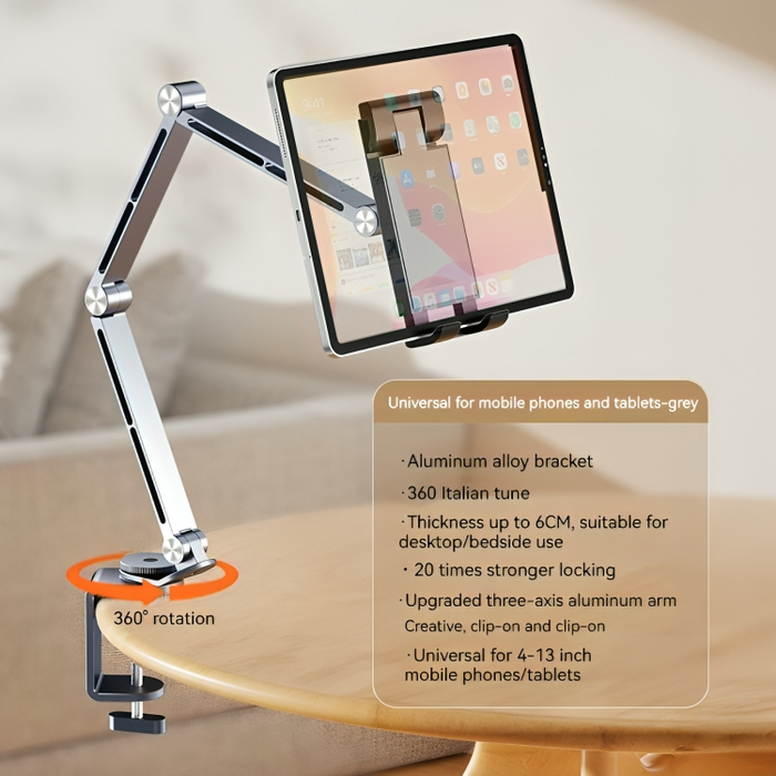 Stabiler Gerätehalter aus Aluminium für Tablets und Smartphones