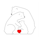 Personalizable Wooden Puzzle with Bear Motifs for the Family