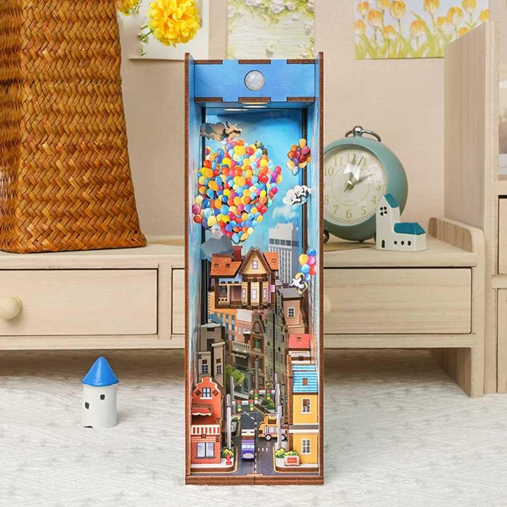 3D-Holzpuzzle Set für DIY-Bücherregal-Ecke