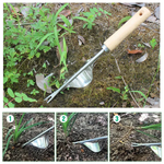 Long-handled V-shaped weed remover