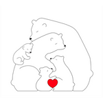 Personalizable Wooden Puzzle with Bear Motifs for the Family
