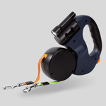 DuoLeash Double Dog Leash - Retractable, Tangle-Free with Flashlight