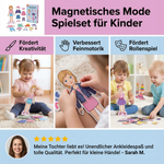 Children's playset with magnetic fashion pieces