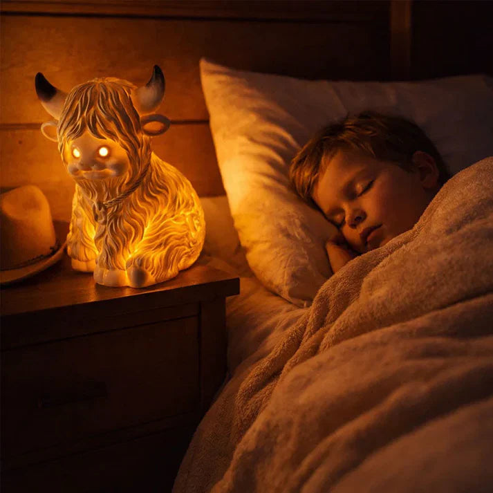 Cute Highland Cow Night Lamp made of high quality resin