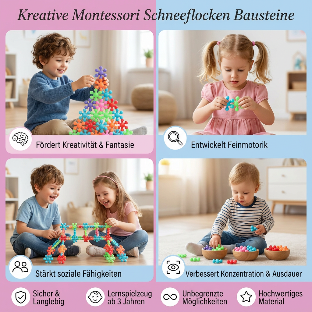 Snowflake Building Blocks for Creative Montessori Players