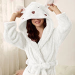 Kuscheliger Flanell-Bademantel mit Hasenohren | Warm & pflegeleicht