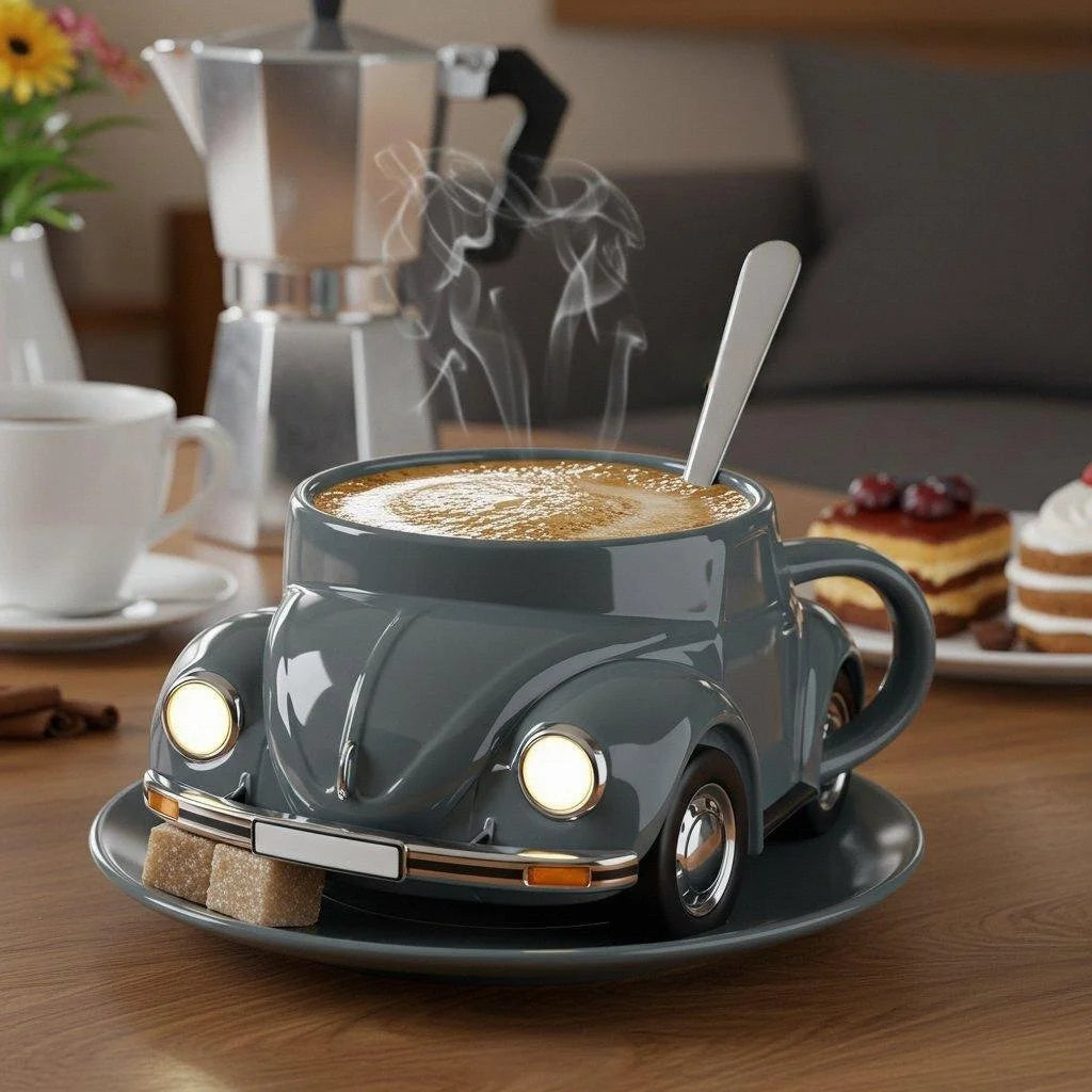 Retro Ceramic Mug with 3D Design – Ideal for Coffee and Tea