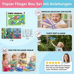 Paper airplane kit including instructions