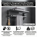 Kompakter Handtuchhalter mit Saugnäpfen – Flexibel und ohne Bohren