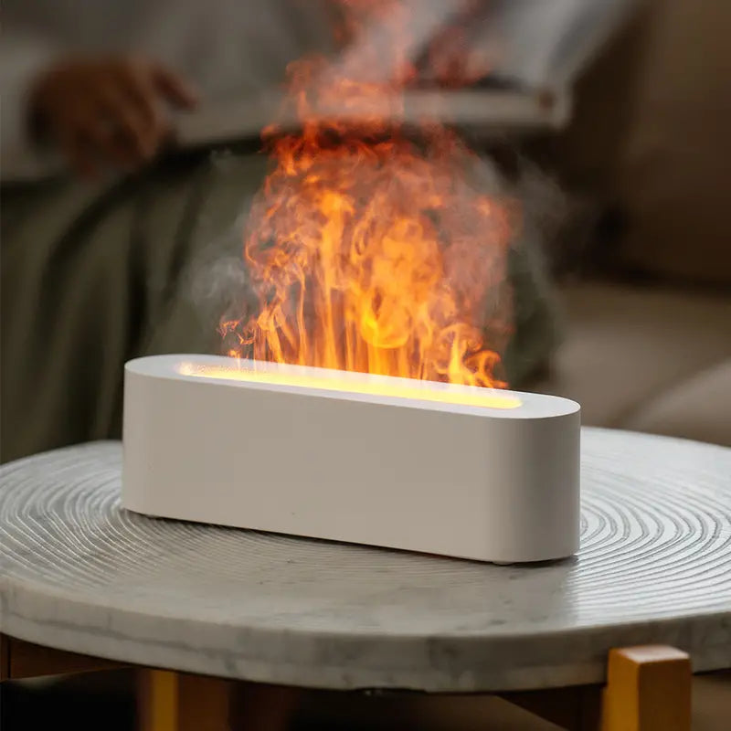 Aroma diffuser with LED flame effect for relaxing moments