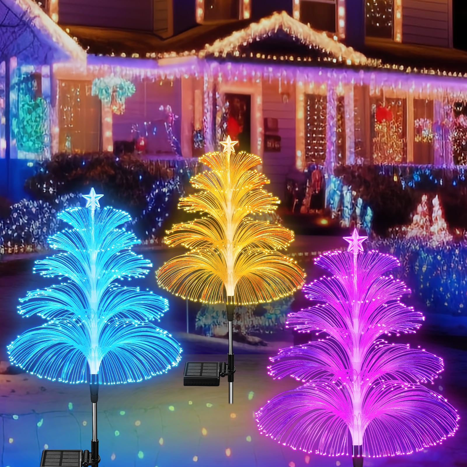 Lichtgarten Solar Set – 3 Solar-Powered LED Garden Lights with Colour Change