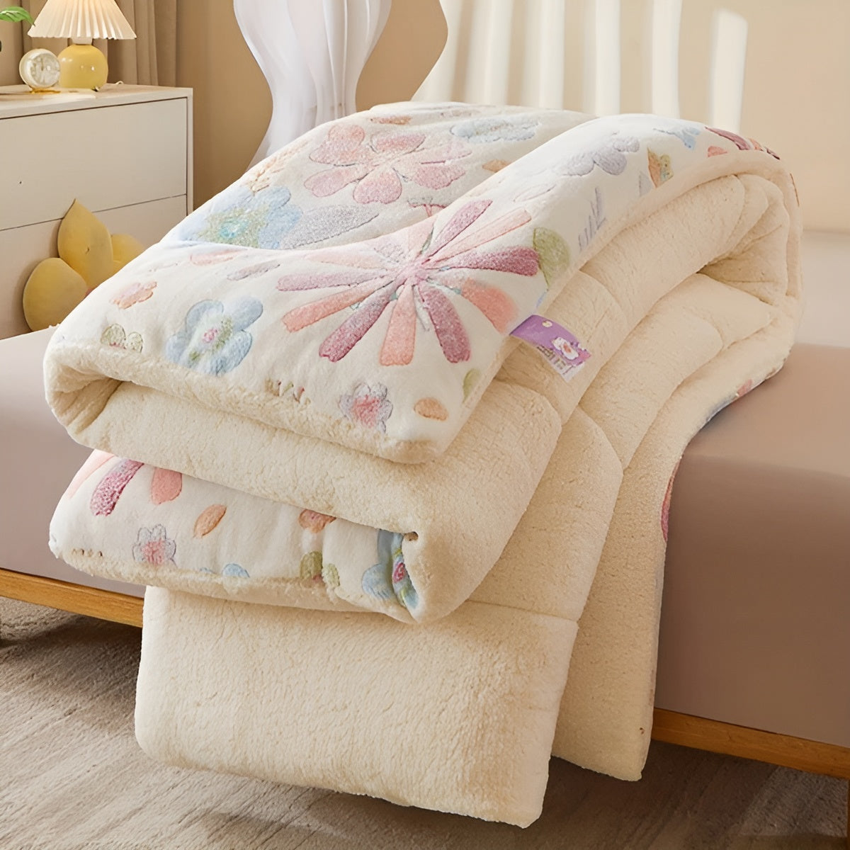 Schlafkomfort Decke Blütenzauber | Weich & Pflegeleicht | Elegantes Design