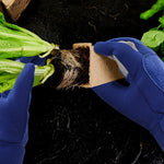 Robust garden gloves with cowhide reinforcement