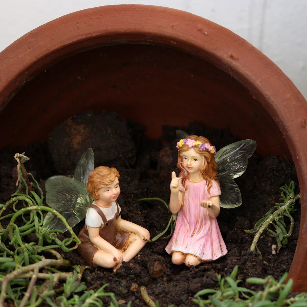 Zauberhafte Gartenfeen – Set mit 2 dekorativen Figuren