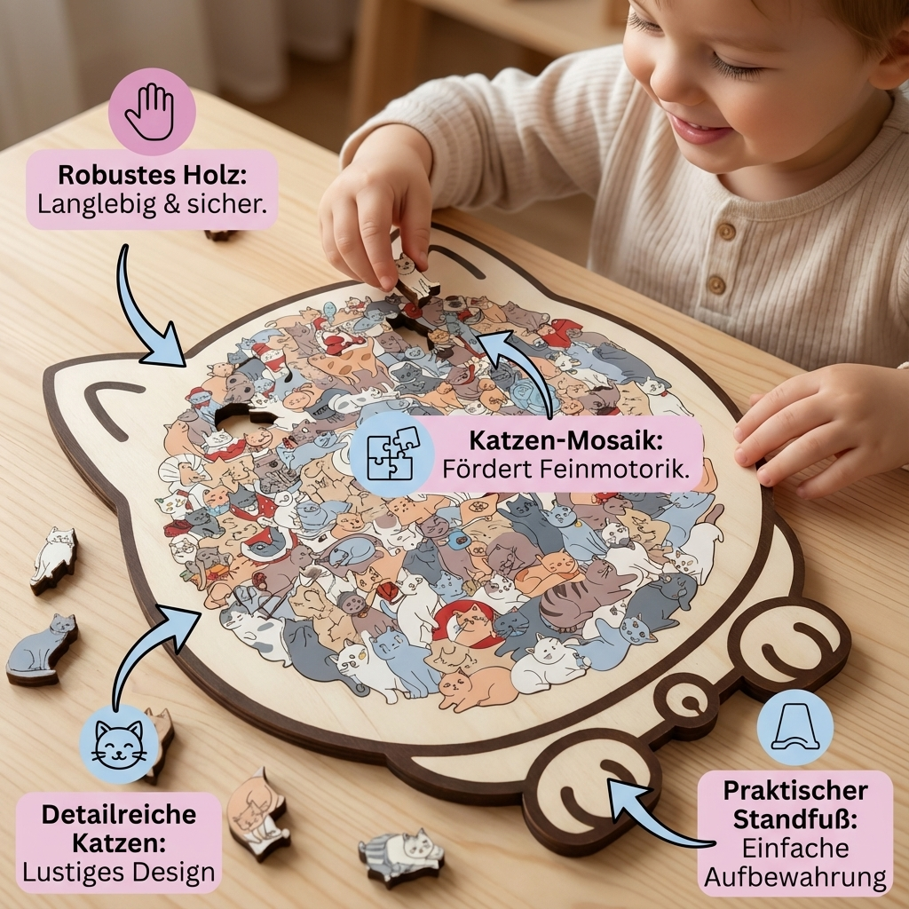 Wooden puzzle for cats