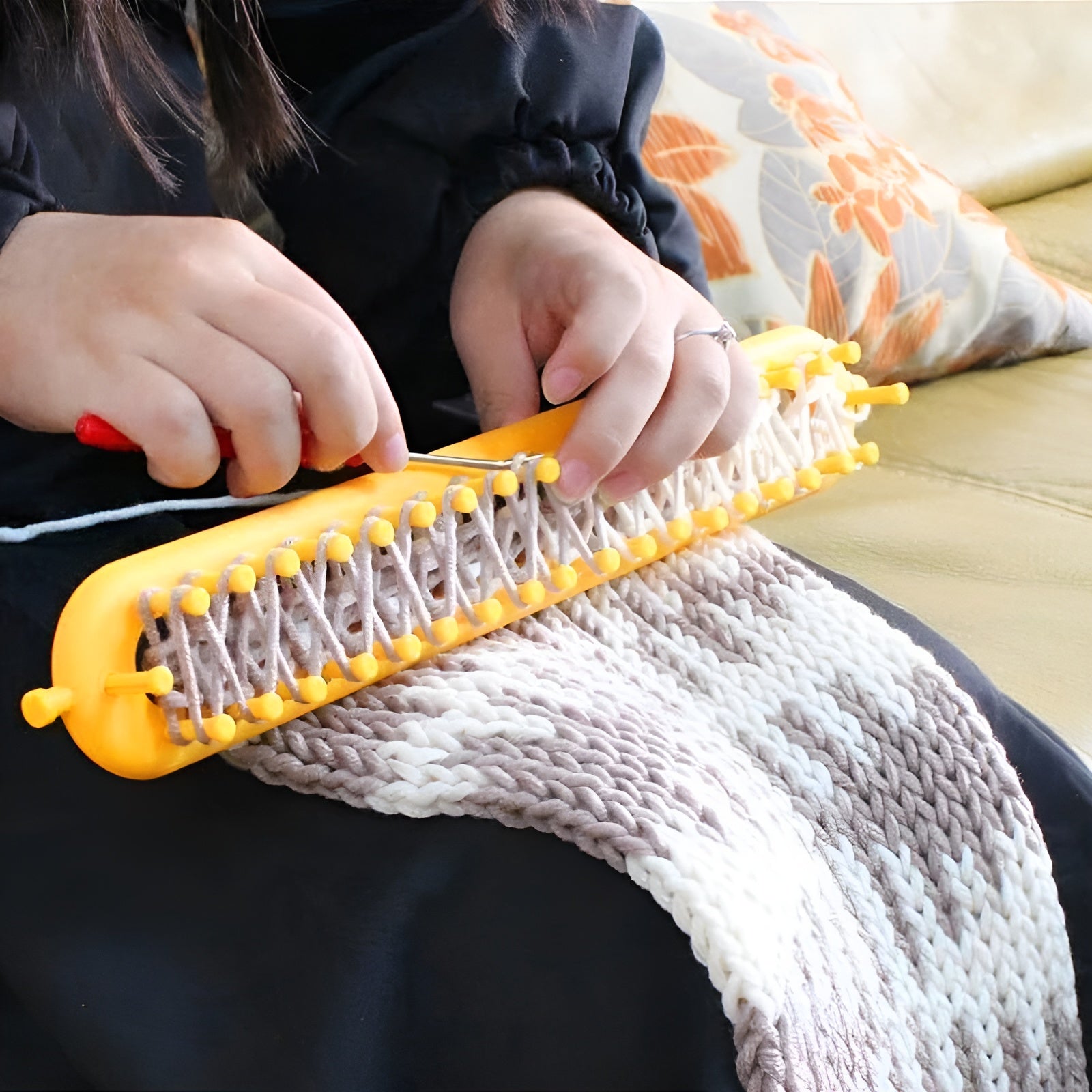 Handstrickrahmen ohne Nadeln – Einfaches Stricken Unterwegs