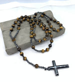 Spiritual Pendant with Tiger's Eye and Lapis Lazuli – Rosary for Men