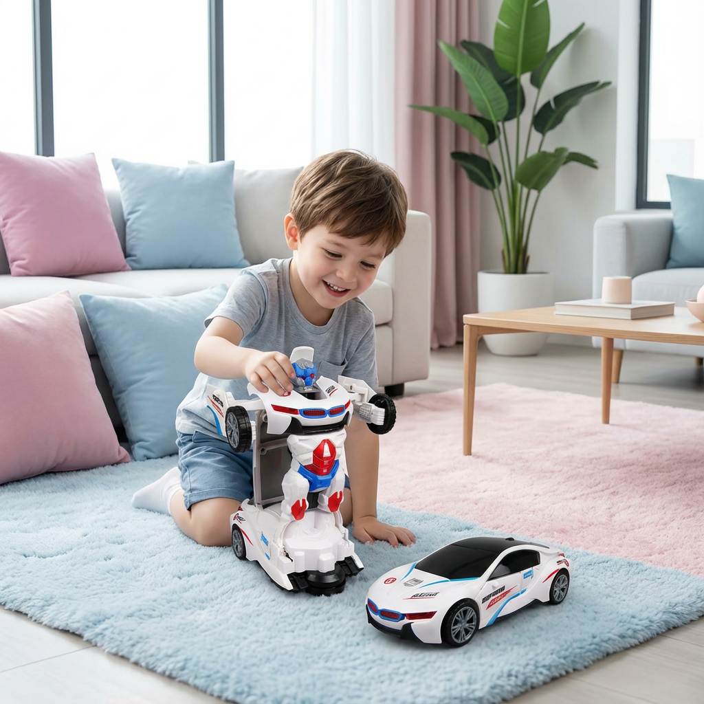 Toy car with transformable design for children