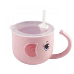 Drinking cup for children with integrated straw